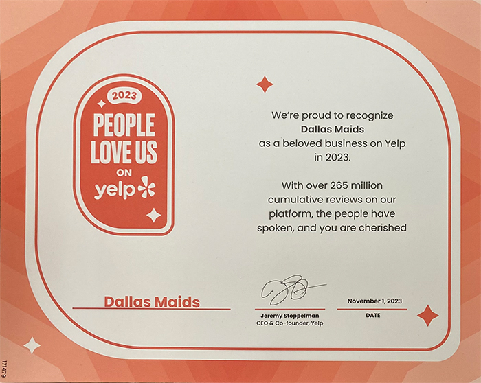 Dallas Maids - People on Yelp Loves Us